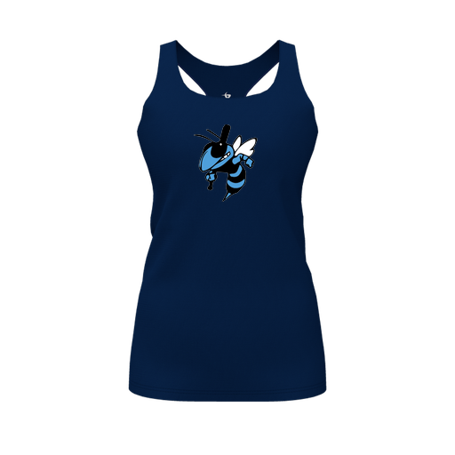 [CUS-DFW-RCBK-PER-NVY-FYS-LOGO1] Decker Racerback Tank Top (Female Youth S, Navy, Logo 1)