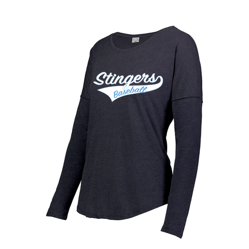[FTLCUBNV-FAXS-LOGO2] Decker Women's Tri-Blend T-Shirt - Long Sleeve (Female Adult XS, Navy, Logo 2)