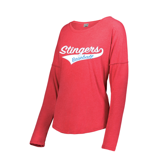 [FTLCUBRD-FAXS-LOGO2] Decker Women's Tri-Blend T-Shirt - Long Sleeve (Female Adult XS, Red, Logo 2)